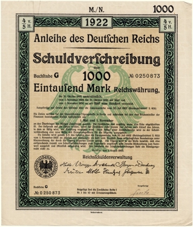 Zwangsanleihe des Deutschen Reiches von 1922