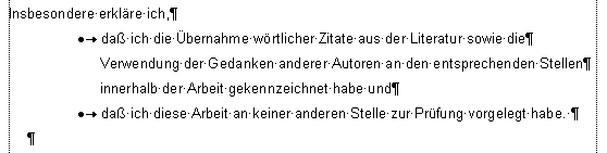 Enter-Tasten am Zeilenende