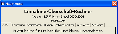 Abbildung aus dem Einnahme-Überschuß-Rechner des Autoren