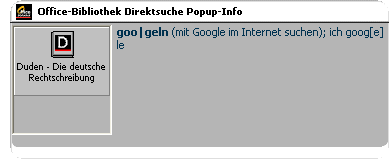 Der Eintrag »googlen« im neuen Duden