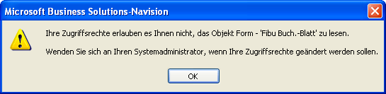 Microsoft Navision erlaubt nur die Änderung von lizensierten Datenbankobjekten