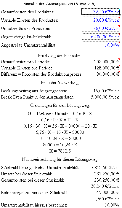 Umsetzung in Excel®