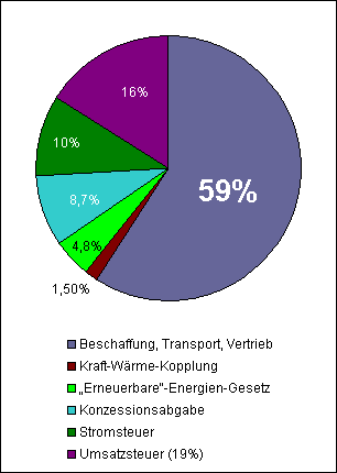 Die Zusammensetzung des Strompreises 2007