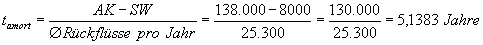 Die statische Amortisation